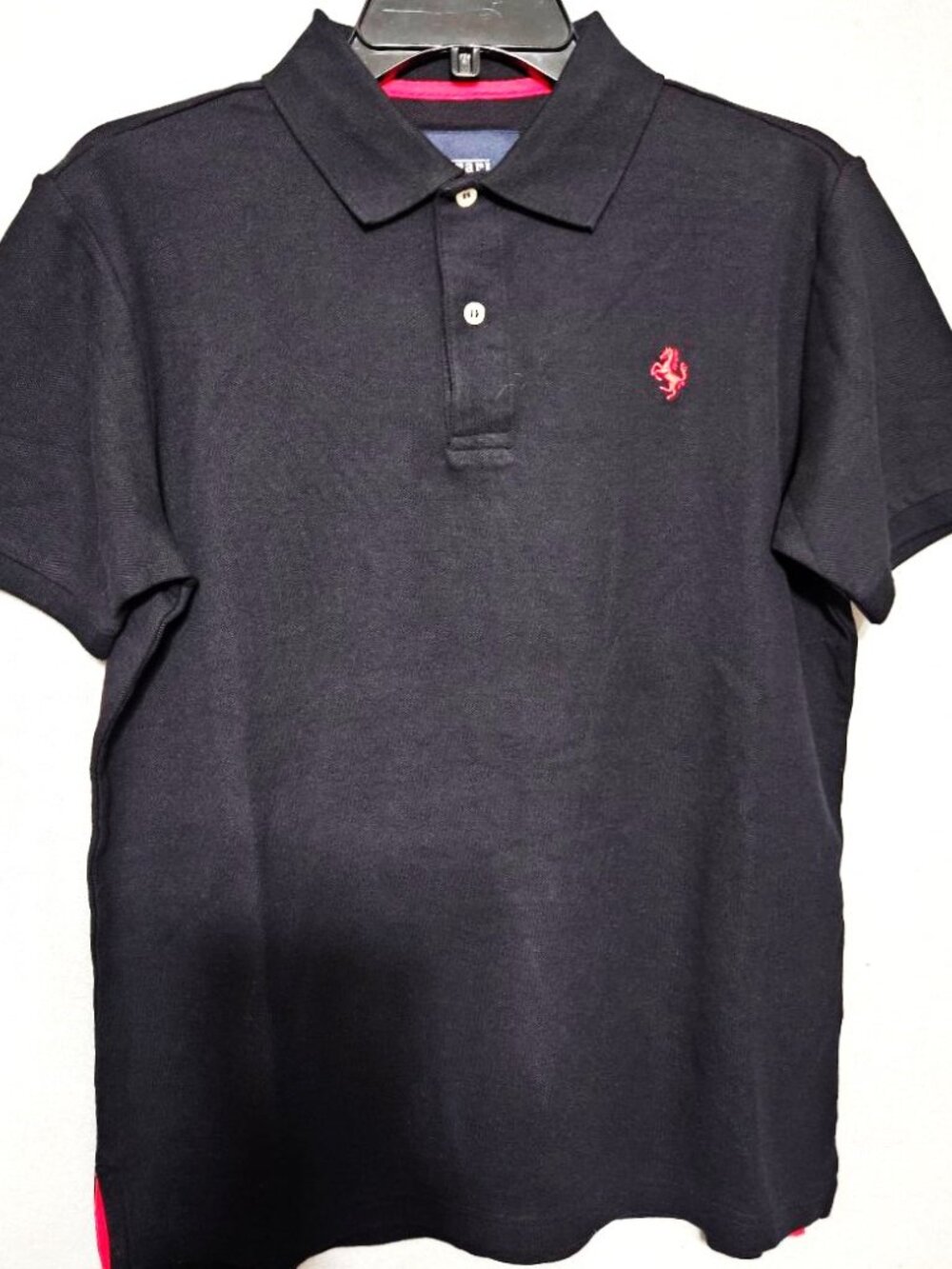 Ferrari Spa Official Product Polo Shirt Sz M Prancing Red Stallion & Spell Out